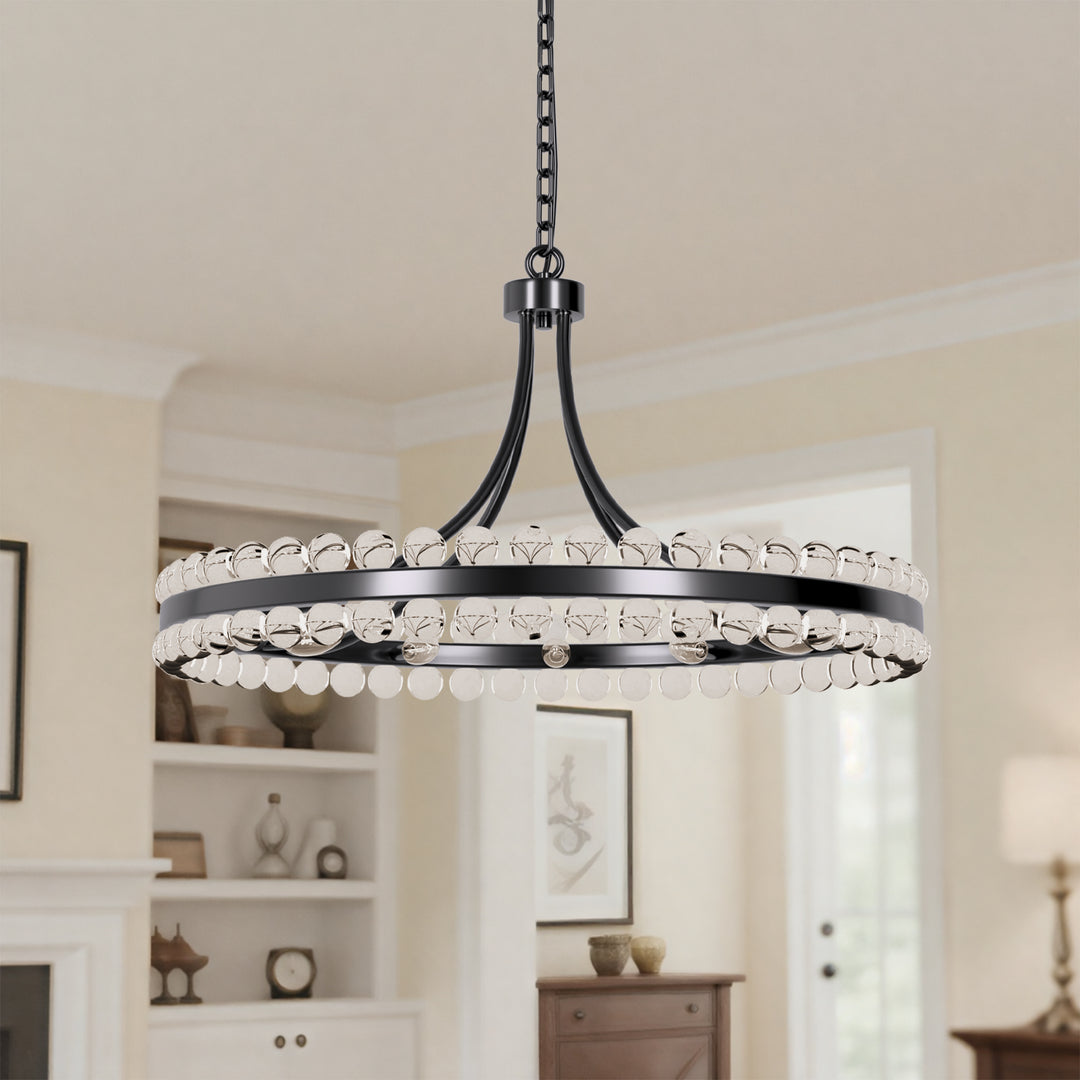 Brilliance Maxax 8 - Light Dimmable Wagon Wheel Chandelier #19217