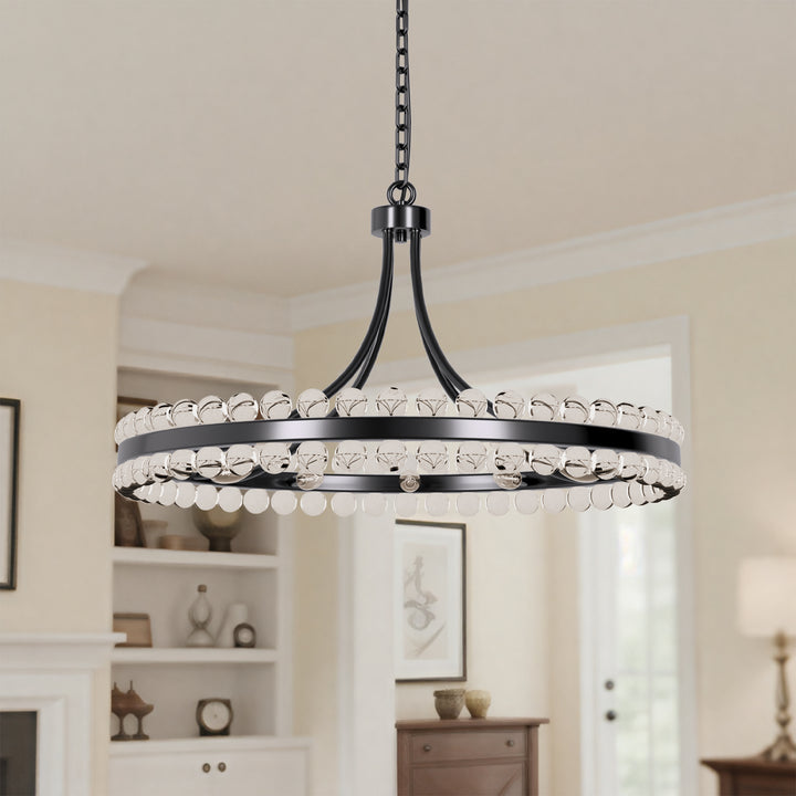 Brilliance Maxax 8 - Light Dimmable Wagon Wheel Chandelier #19217