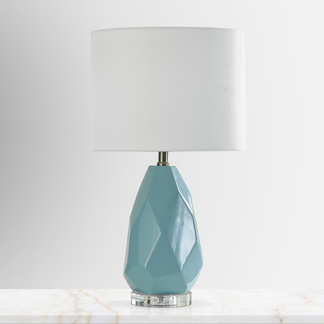 23" Modern Glam Ceramic And Crystal Table Lamp For Living Room/bedroom #T258