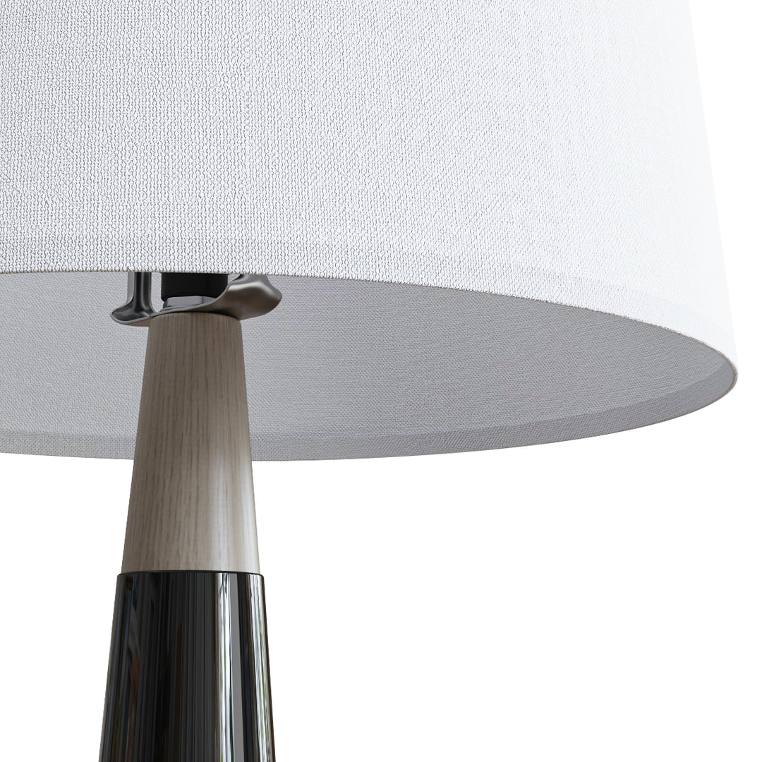 26'' Modern Minimalist Ceramic And Solid Wood Table Lamp with USB Ports