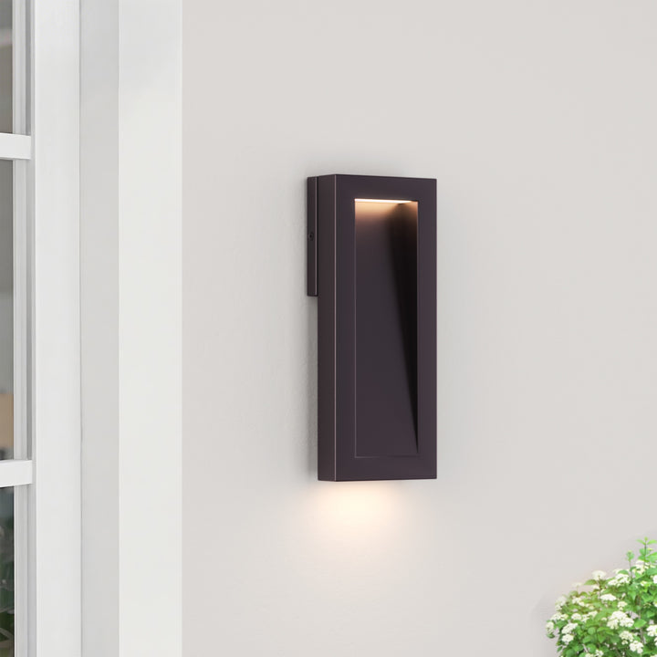 Solstice 15''H Dimmable Led Matte Black Iron Outdoor Wall Light #7085