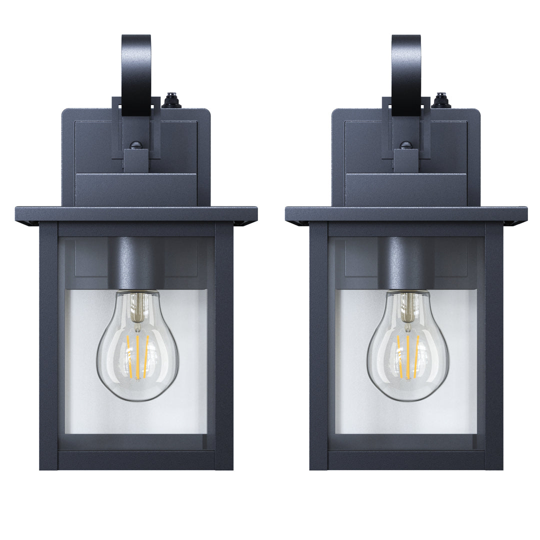 Maxax Dusk to Dawn 12" Outdoor Wall Light, Exterior Waterproof Wall Sconce, Matte Black Front Porch Light, Outside Wall Mount Lantern for House Garage Doorway (Bulb Include) #7041