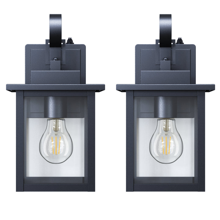 Maxax Dusk to Dawn 12" Outdoor Wall Light, Exterior Waterproof Wall Sconce, Matte Black Front Porch Light, Outside Wall Mount Lantern for House Garage Doorway (Bulb Include) #7041