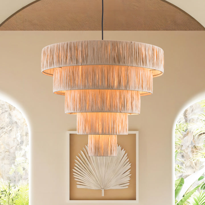 6 - Light Dimmable Tiered Chandelier #27005