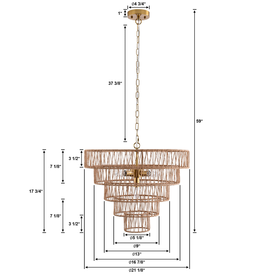 Maxax 5 - Light Dimmable Tiered Chandelier #28005