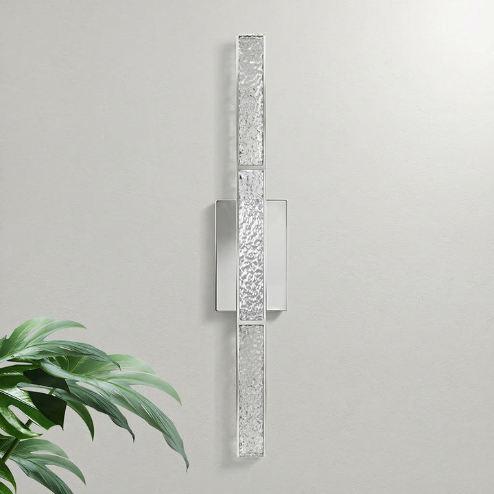 Elysian 24''h Dimmable Led Chrome Iron 3cct Adjustable Outdoor Wall Light With Water Glass #WL7090