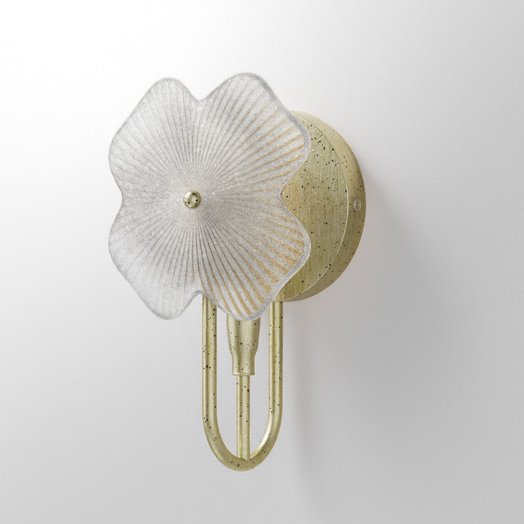 Lumin 1 - Light 5.7''W Dimmable Metal Gilded Silver Etl Wall Sconces With Petal-Shaped Glass #48002