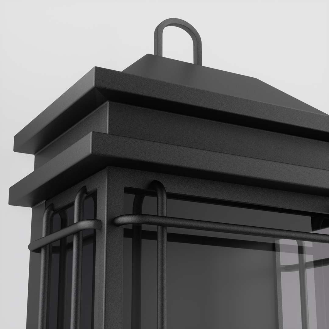 Solstice 2 - Light 16''H Black Iron Tempered Glass Outdoor Wall Light With Dusk To Dawn #7083