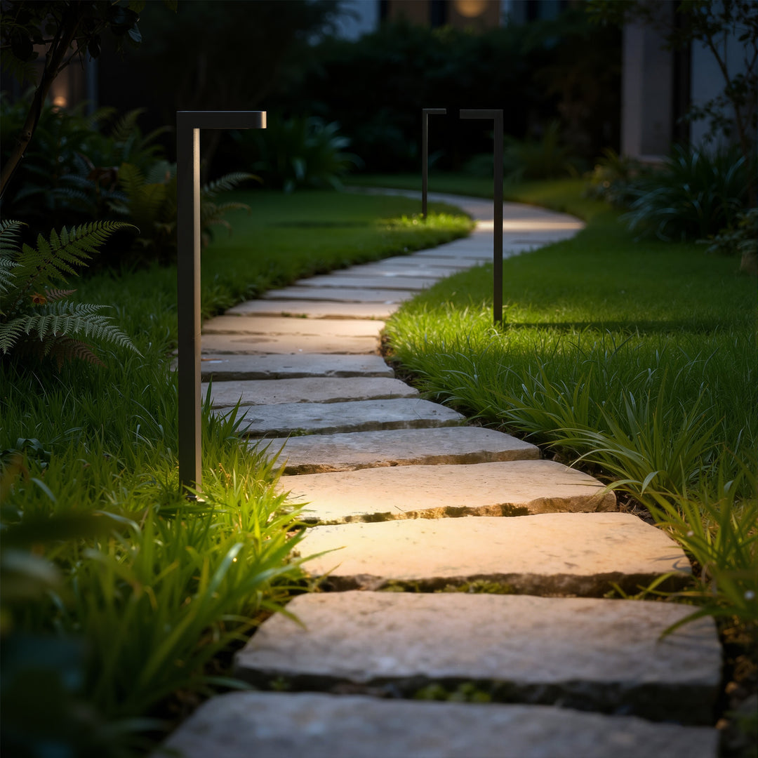 Starlight 19'' H LED Black Aluminum 4000K Outdoor Pathway Light with Etched Frosted Glass (Set of 2) #UG7095