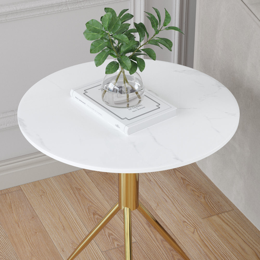 Maxax 22.83'' Tall Marble 3 Legs End Tables #23001-WG