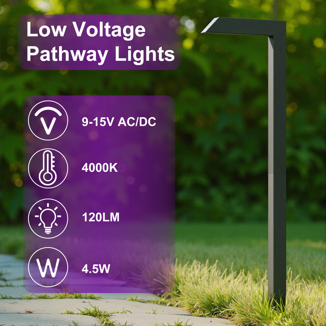Starlight 19''H LED Black Aluminum 4000k Outdoor Pathway Light with Etched Frosted Glass #UG7096