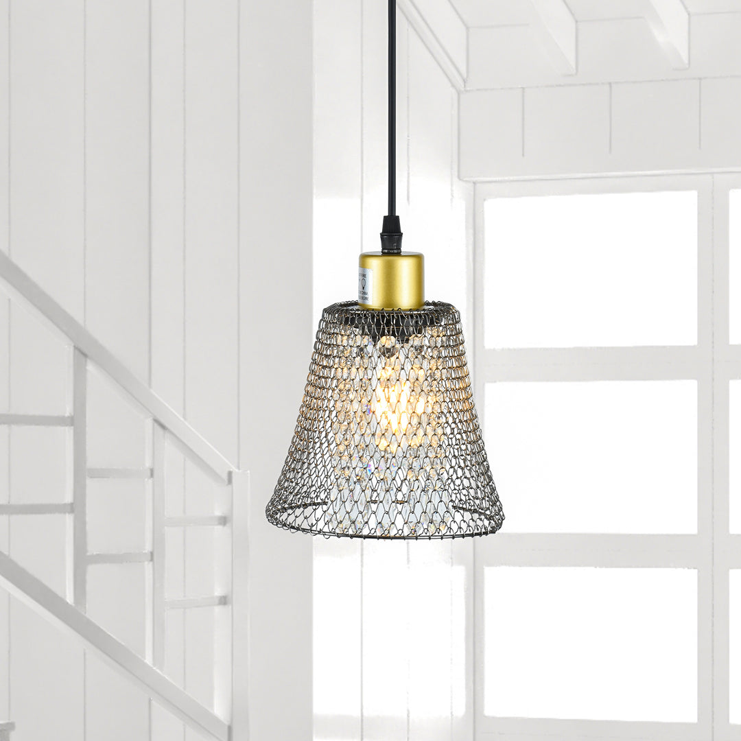 Maxax 1 - Light Single Cone Pendant with Accents #MX5008-P1BK