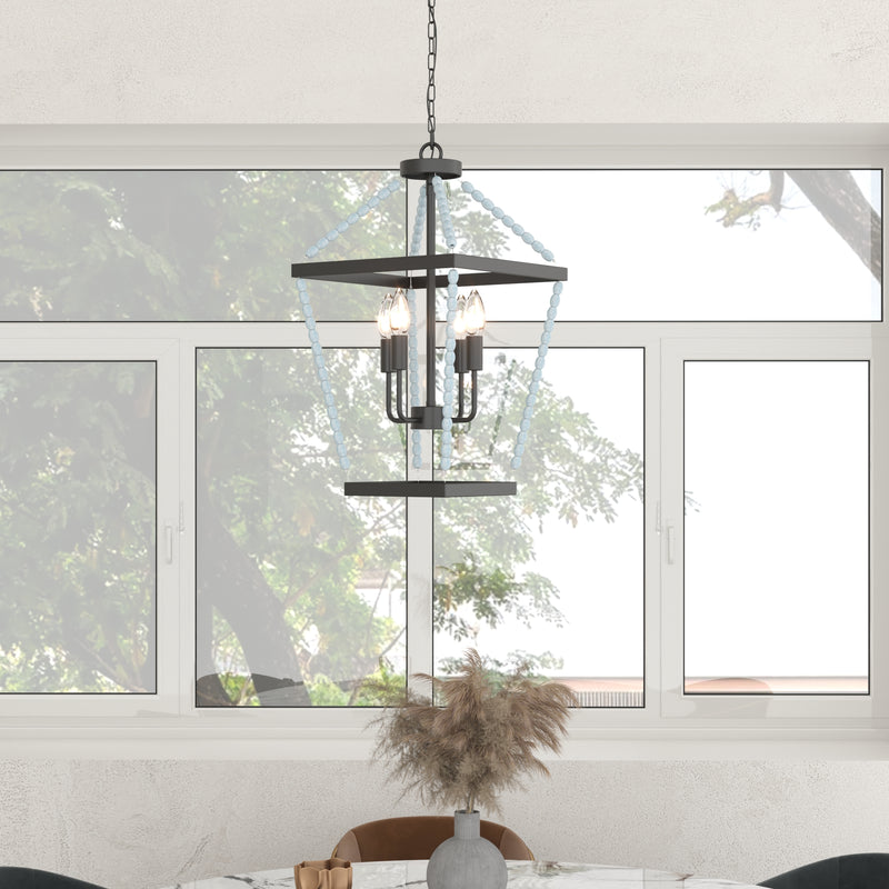 Maxax 4 - Light Dimmable Lantern Square Chandelier 
