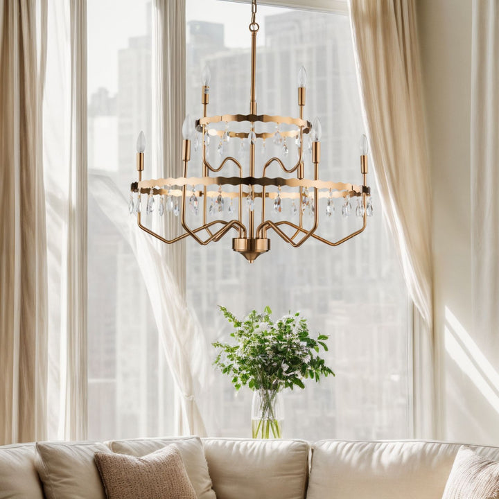 9 - Light Dimmable Tiered Chandelier #29002