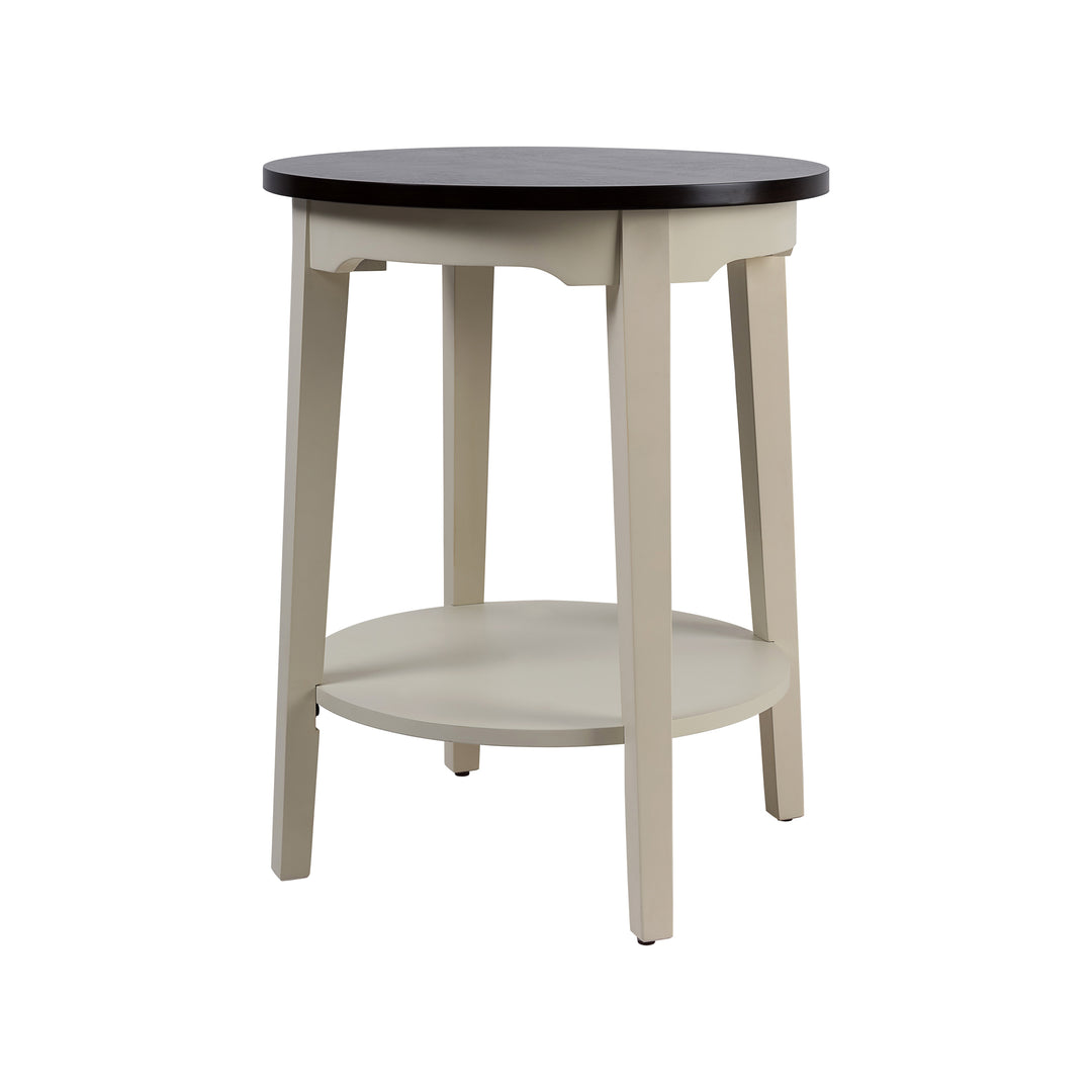 Timeless 31.5'' Round Modern Solid Wood Coffee Table With 2-Tier Shelves #51003
