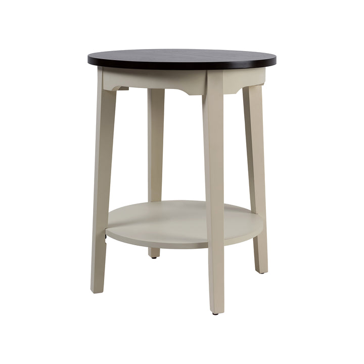 Timeless 31.5'' Round Modern Solid Wood Coffee Table With 2-Tier Shelves #51003