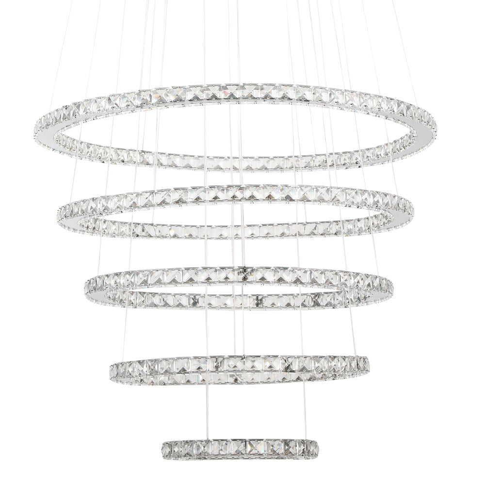 Maxax 5 Rings Unique Geometric LED Crystal Chandelier #YX-800