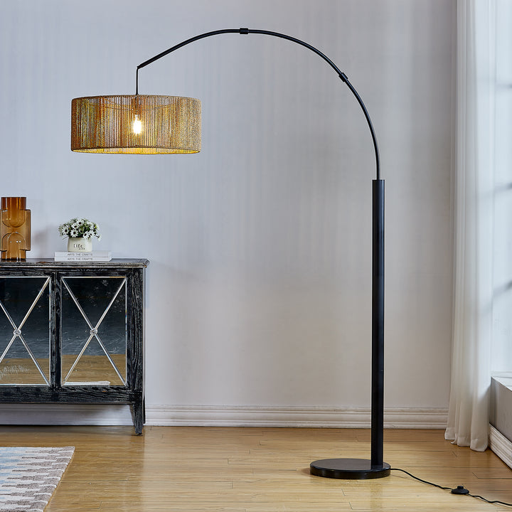 79.33'' Rope Woven Arched Floor Lamp