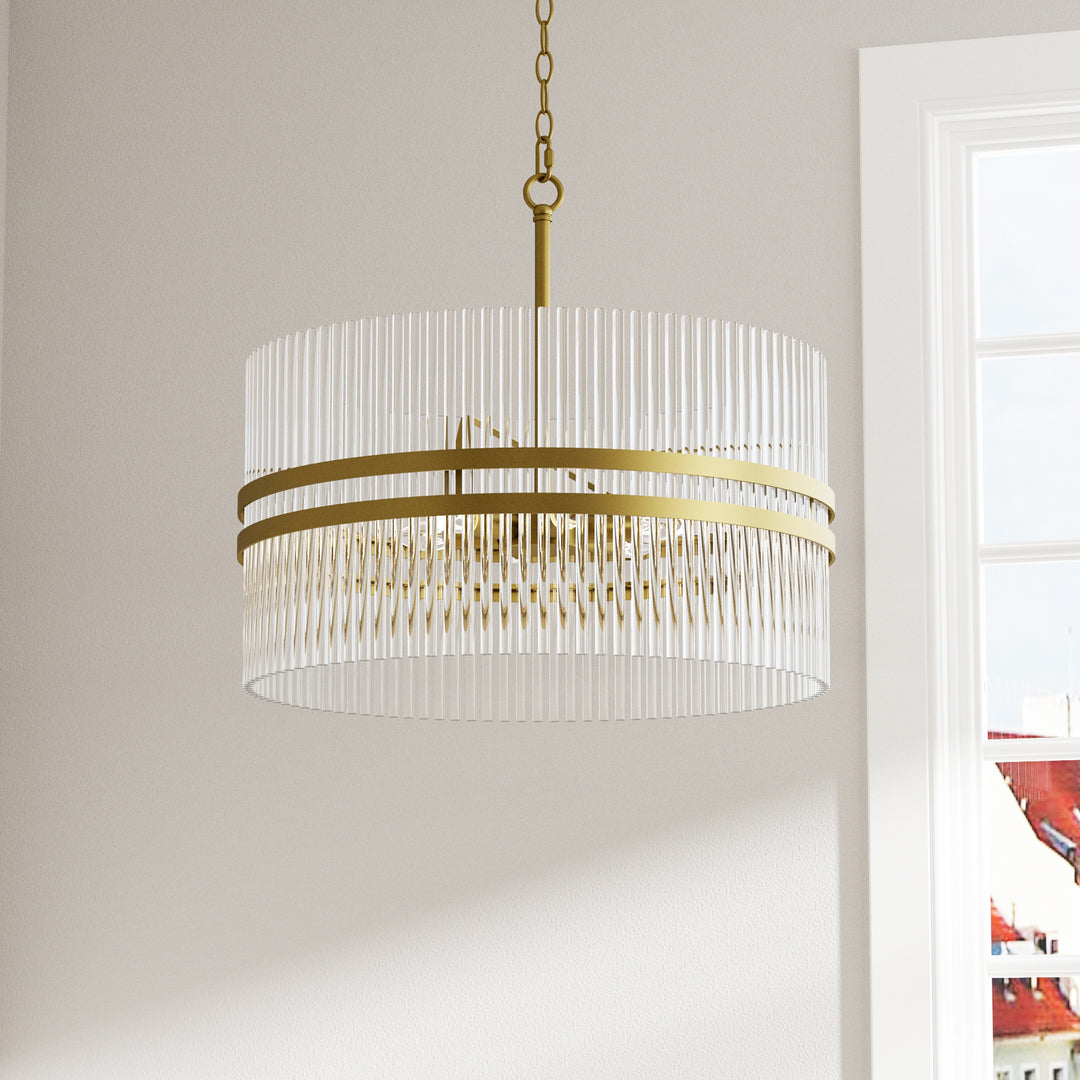 6 - Light Dimmable Drum Chandelier #27003