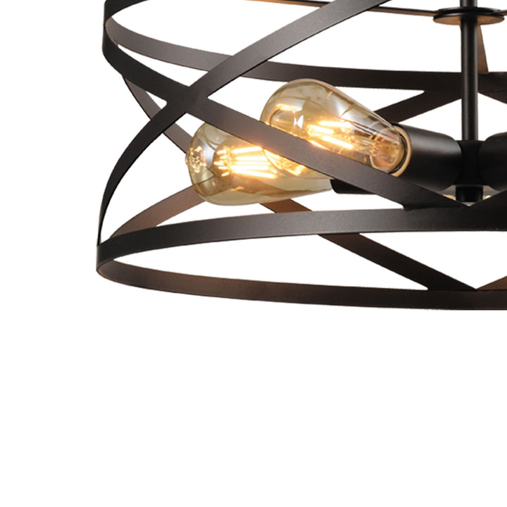 Maxax 5 - Light Lantern Geometric Chandelier with Wrought Iron Accents#MX21022-5BG