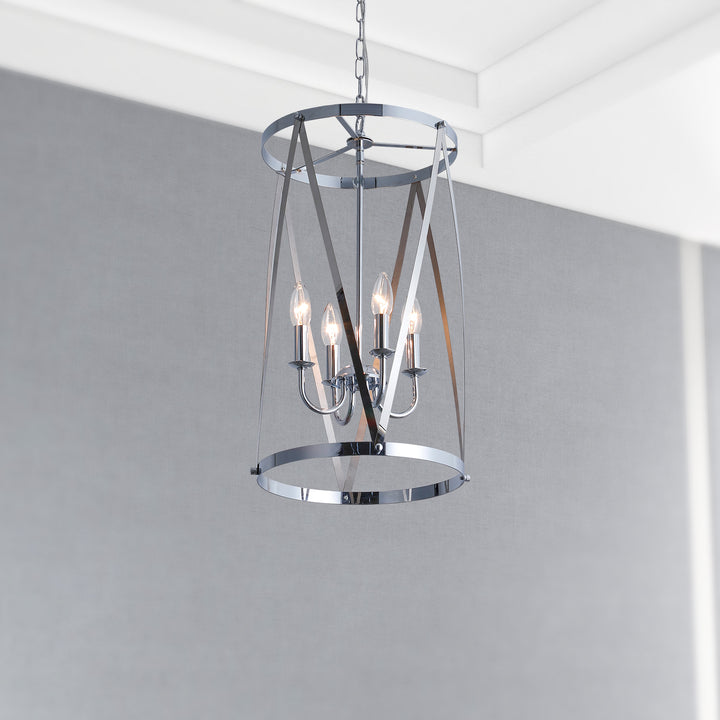 Maxax 4- Light Lantern & Candle Style Drum&Geometric Chandelier #19142