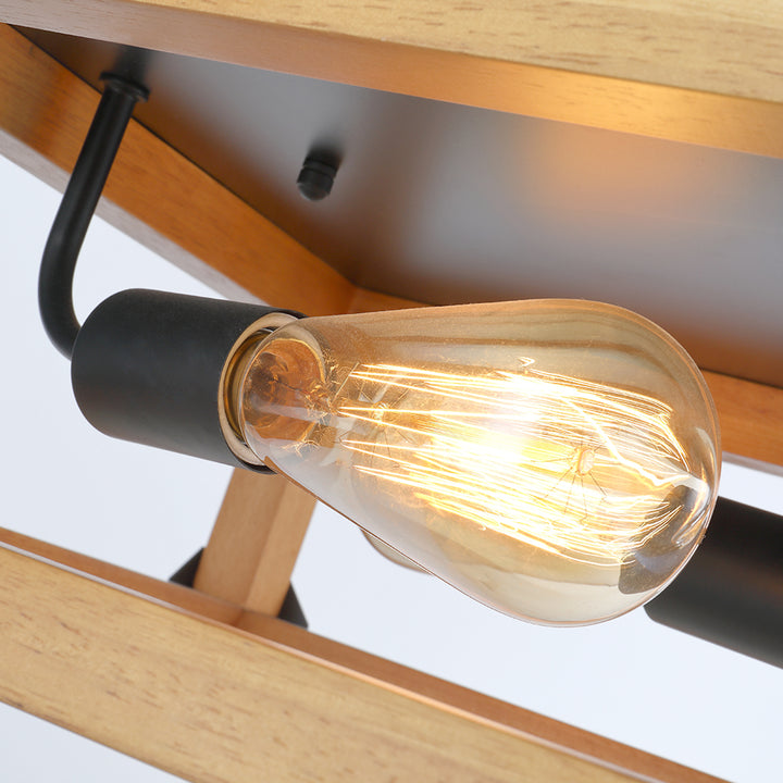 Maxax 2-Light Wood Ceiling Lamp #MX19044