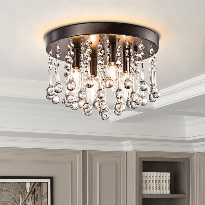 Maxax 4 - Light 11.8in Crystal Pendant Ceiling Lamp #MX19067