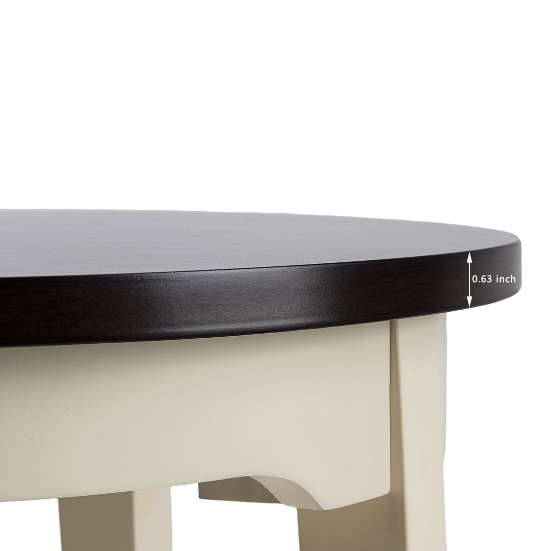 Timeless 31.5'' Round Modern Solid Wood Coffee Table With 2-Tier Shelves #51003