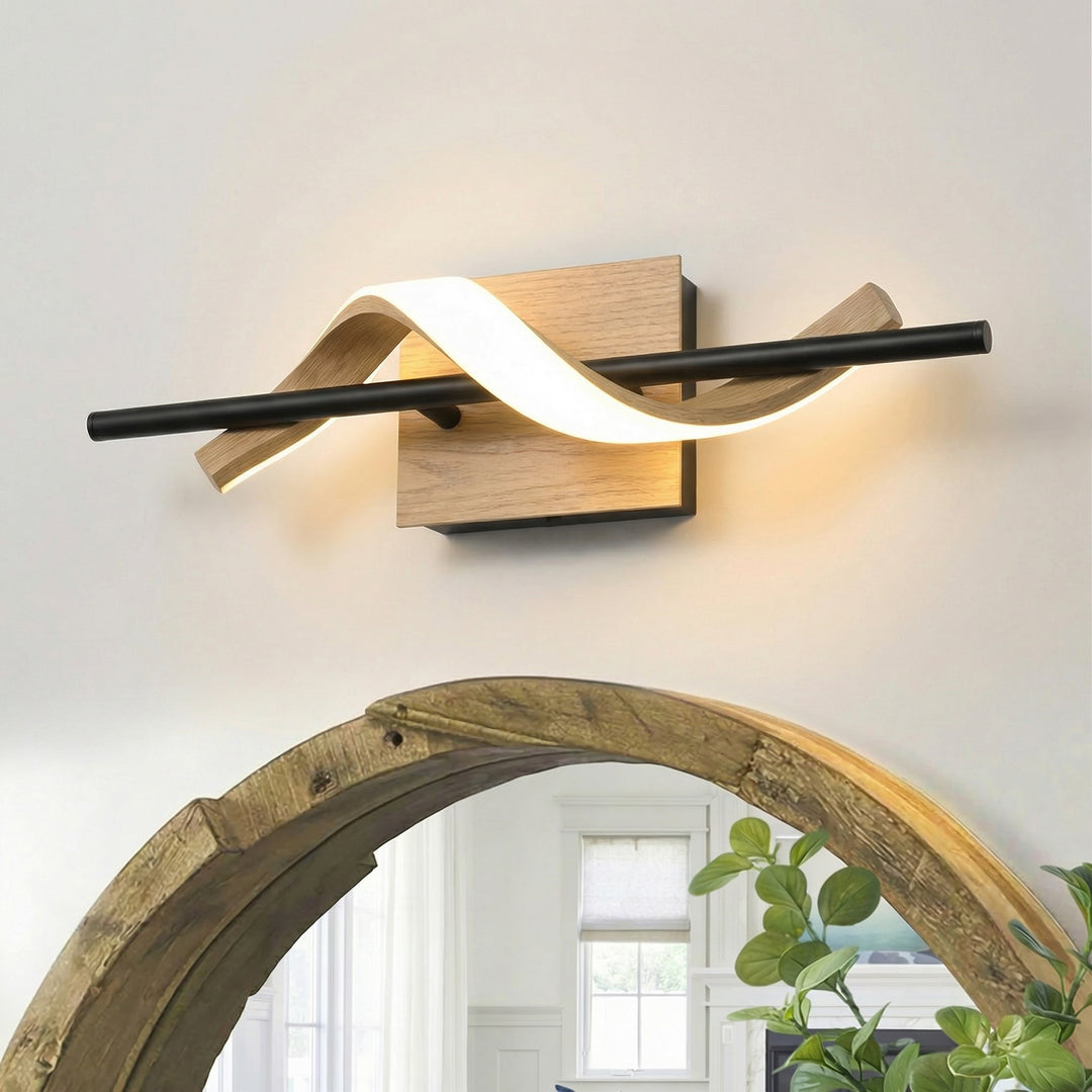 1 - Light 18"W Dimmable LED Brown Iron Vanity Light #MX21052