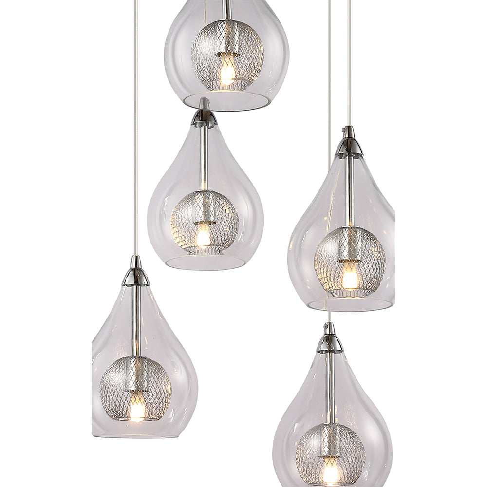 Maxax 5 - Light Glass Cluster Pendant Lighting fixture #MX208P-5CH