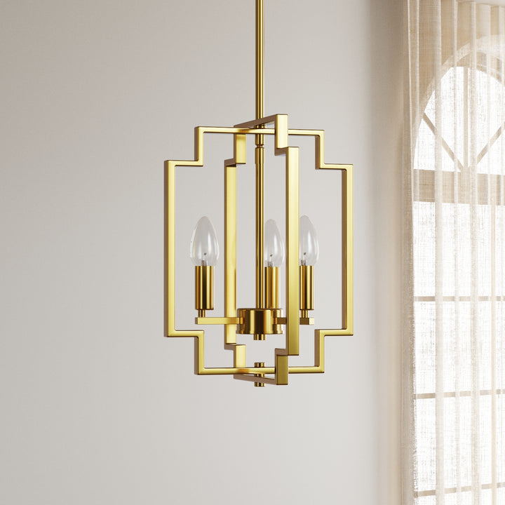 Maxax 3 - Light Lantern Square Chandelier with Wrought Iron Accent #MX1920