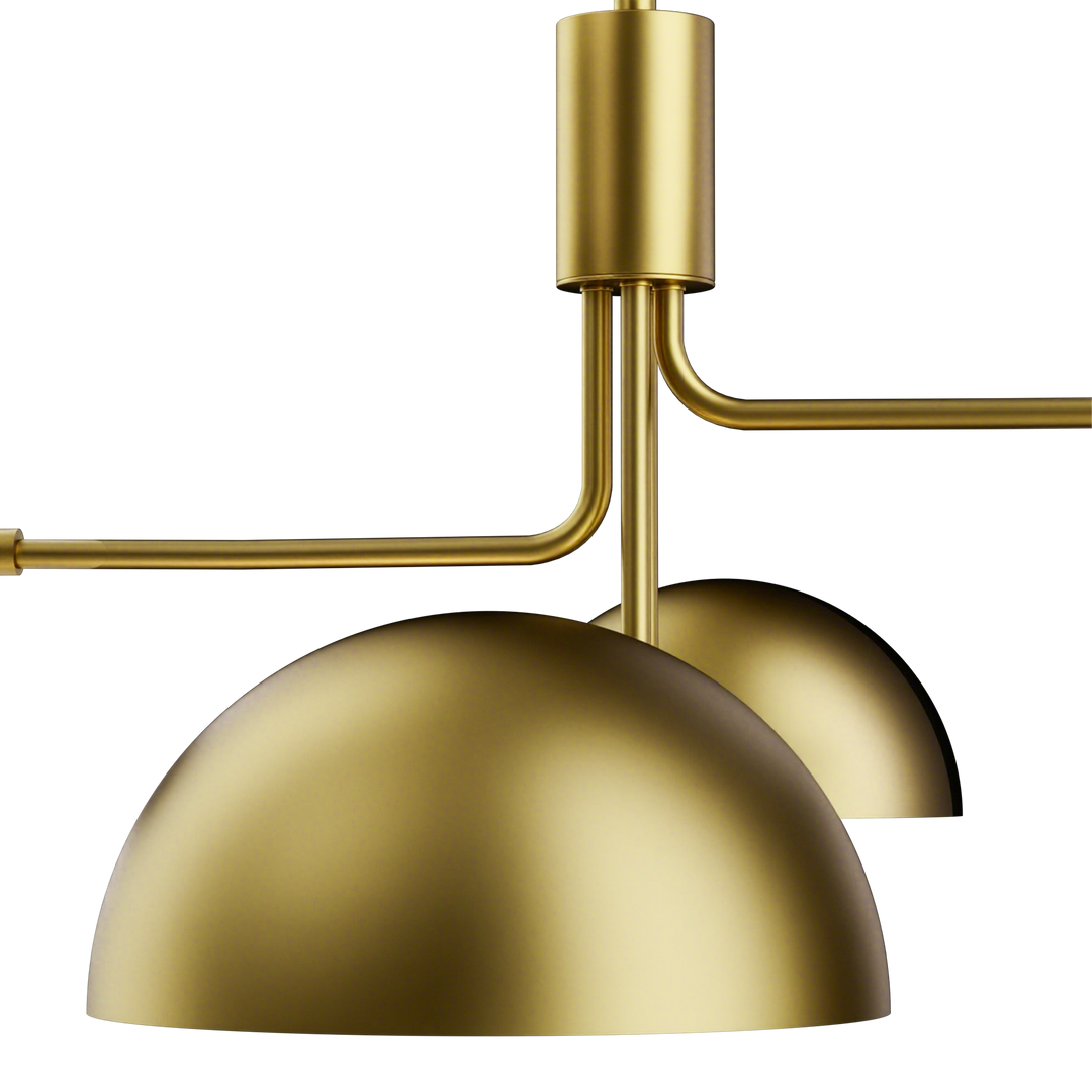 Glimmer 4-light 36" Gray/brass Modern Sputnik Chandelier With Electroplating Shade For Dining Room Or Kitchen #29030