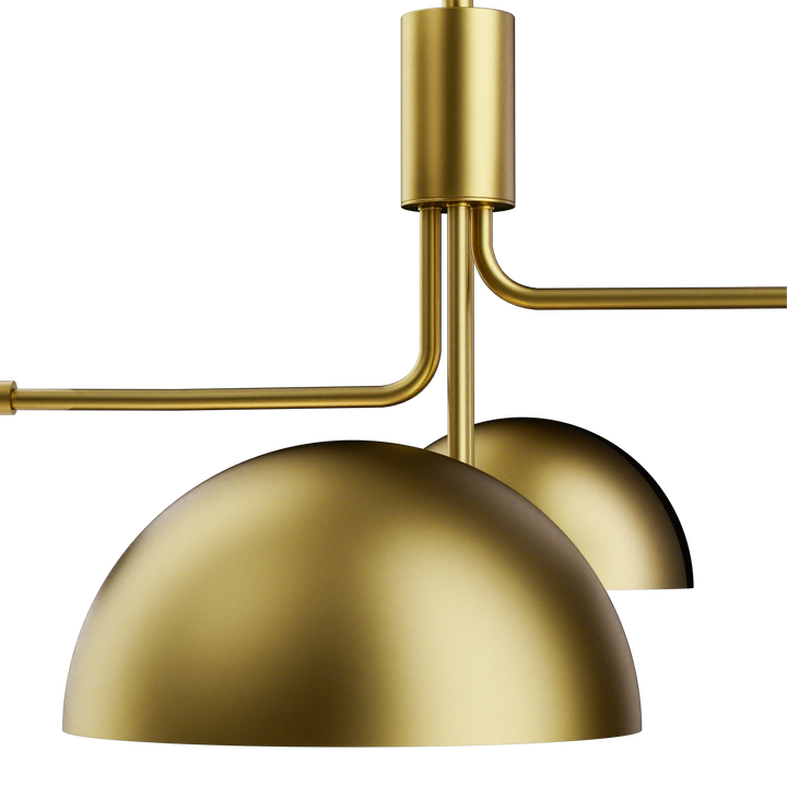 Glimmer 4-light 36" Gray/brass Modern Sputnik Chandelier With Electroplating Shade For Dining Room Or Kitchen #29030