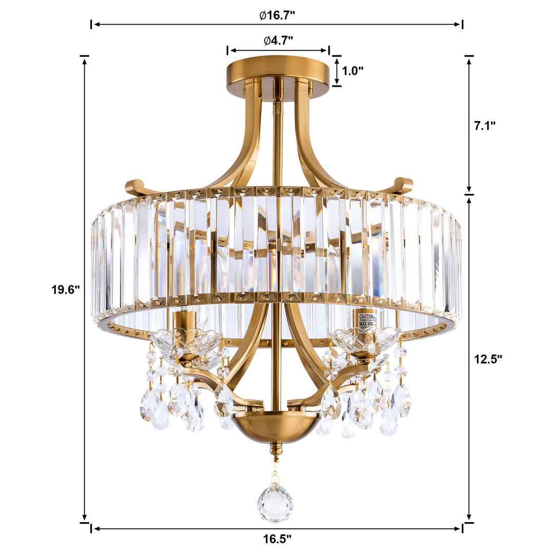 Crystal Semi Flush Mount Ceiling light