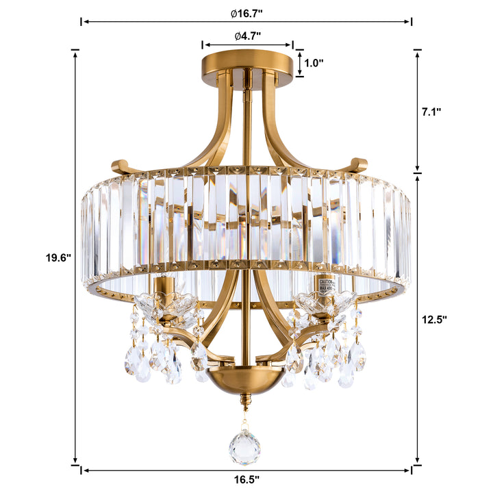 Crystal Semi Flush Mount Ceiling light #29001