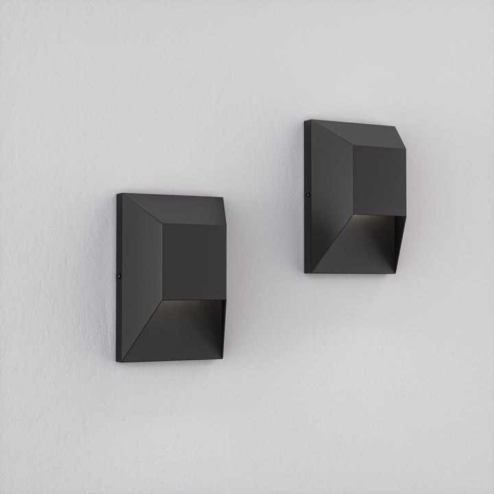 Brandalynn 9''H 1-Light Dimmable Sand Grain Black Led Outdoor Wall Light #7080