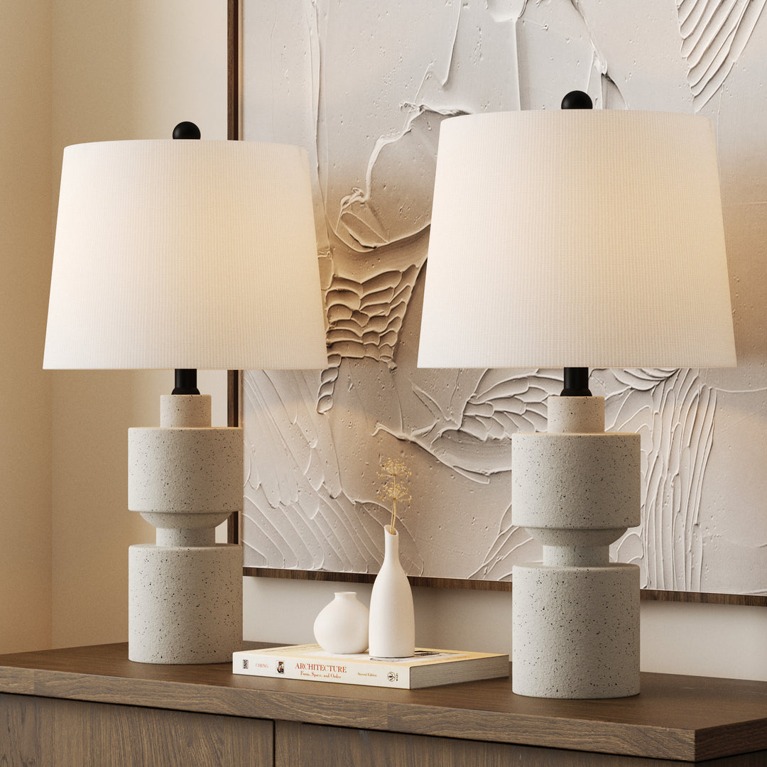 Illume 24.5'' Ivory Resin Table Lamp For Living Room/bedroom #T210