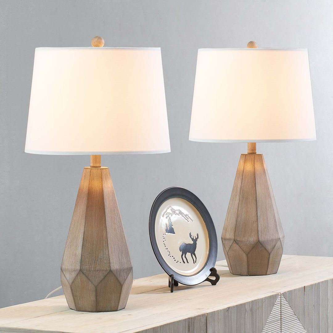 Maxax 26 Inch Bedside Wood Table Lamp Set of 2 #T116-WD