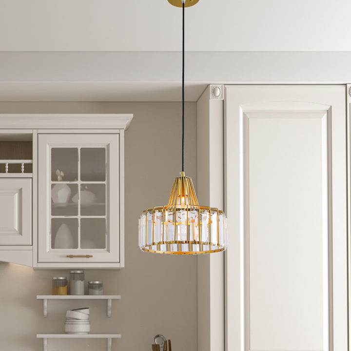 Maxax 1 - Light Single Drum Pendant with Crystal Accents #MX19128