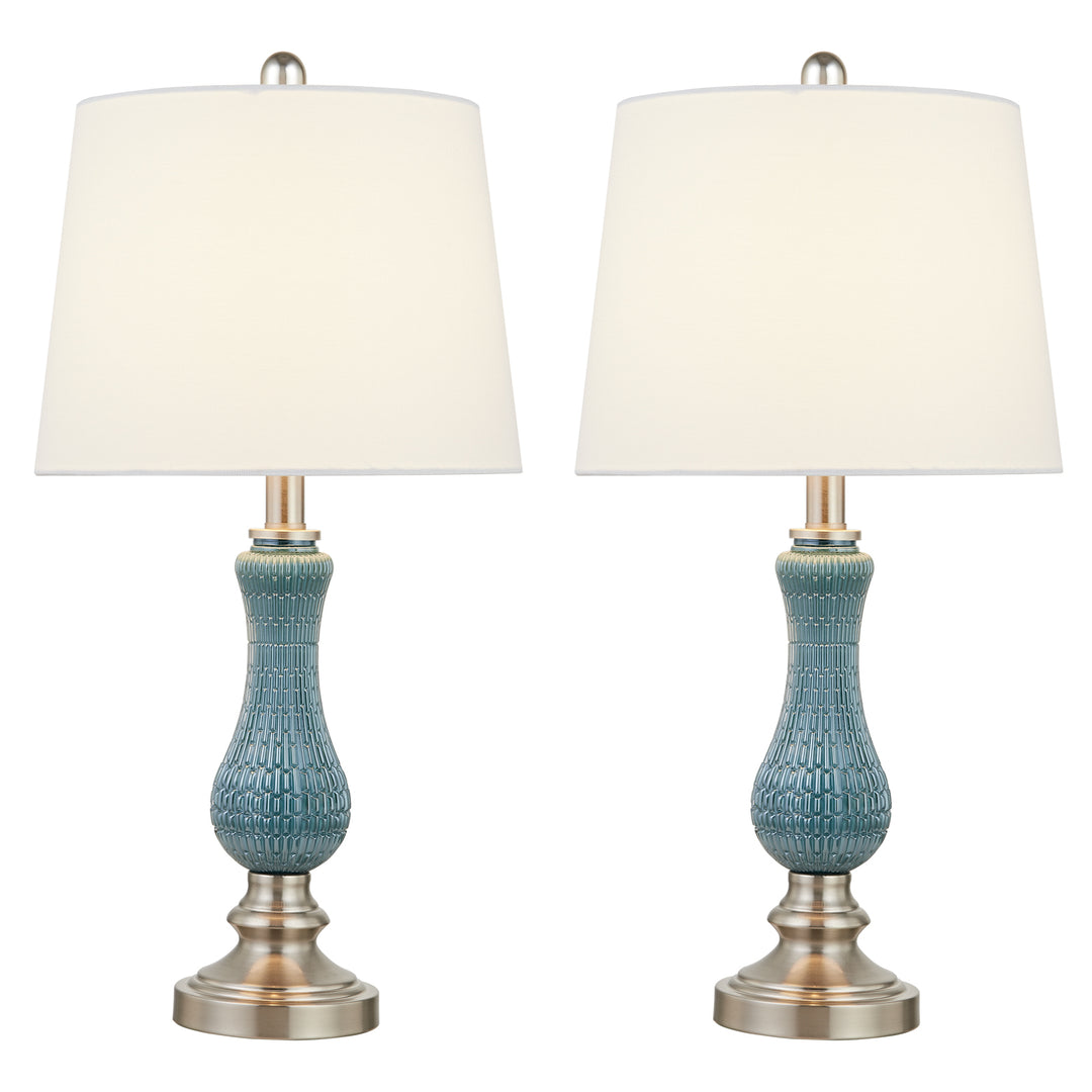 Maxax 23in Light Blue Bedside Lamp Set of 2 #T93