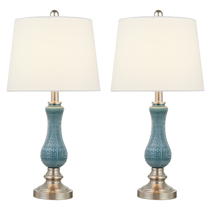 Maxax  23in Light Blue Bedside Lamp Set of 2#T93-LB