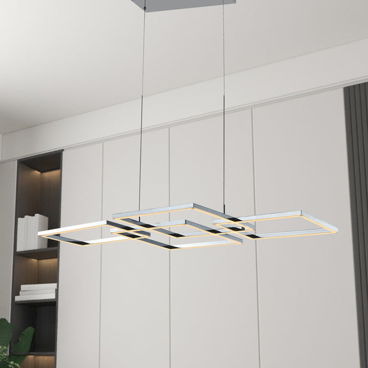 Zaza Designs 4- Light Kitchen Island modern linear led chandelier #6502