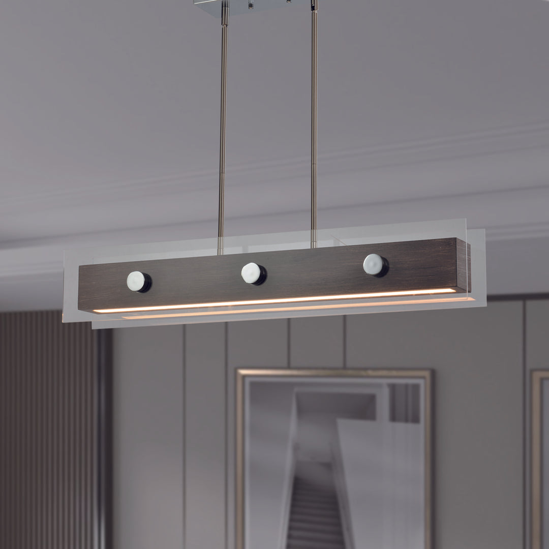 Maxax 1- Light Kitchen Island Linear LED Chandelier Lighting Fixture #MX2026-P3