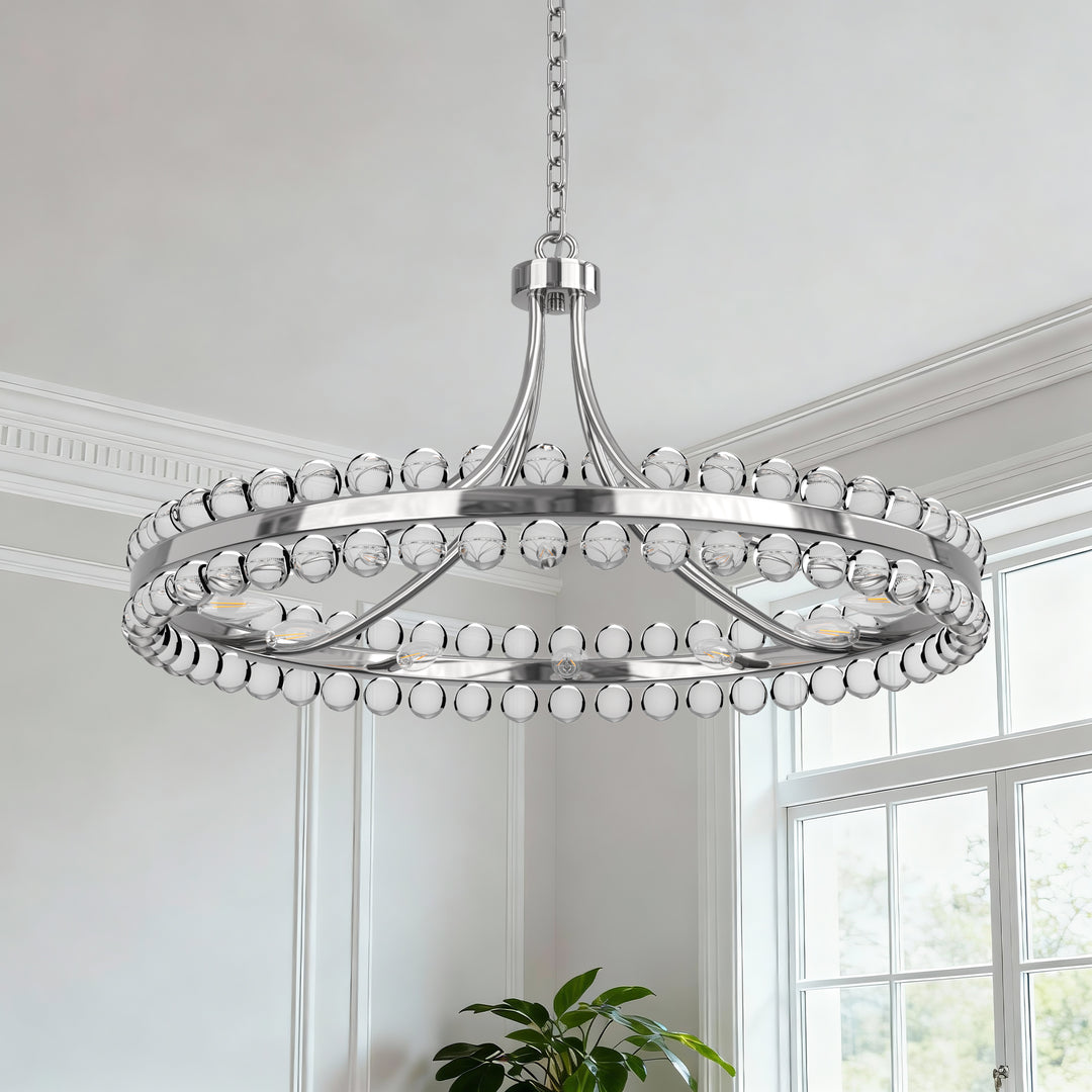 Brilliance Maxax 8 - Light Dimmable Wagon Wheel Chandelier #19217
