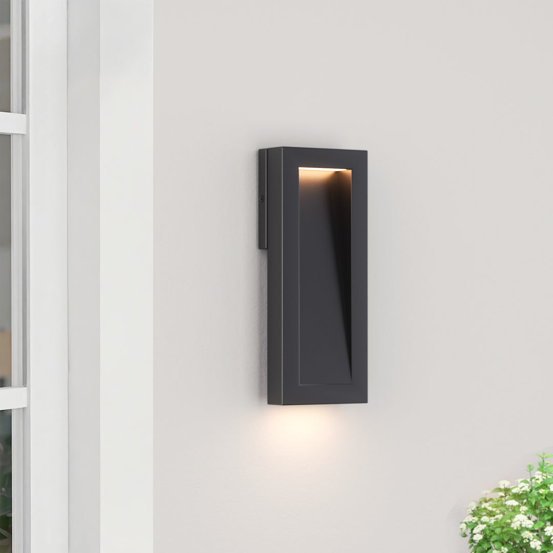Solstice 15''H Dimmable Led Matte Black Iron Outdoor Wall Light #7085