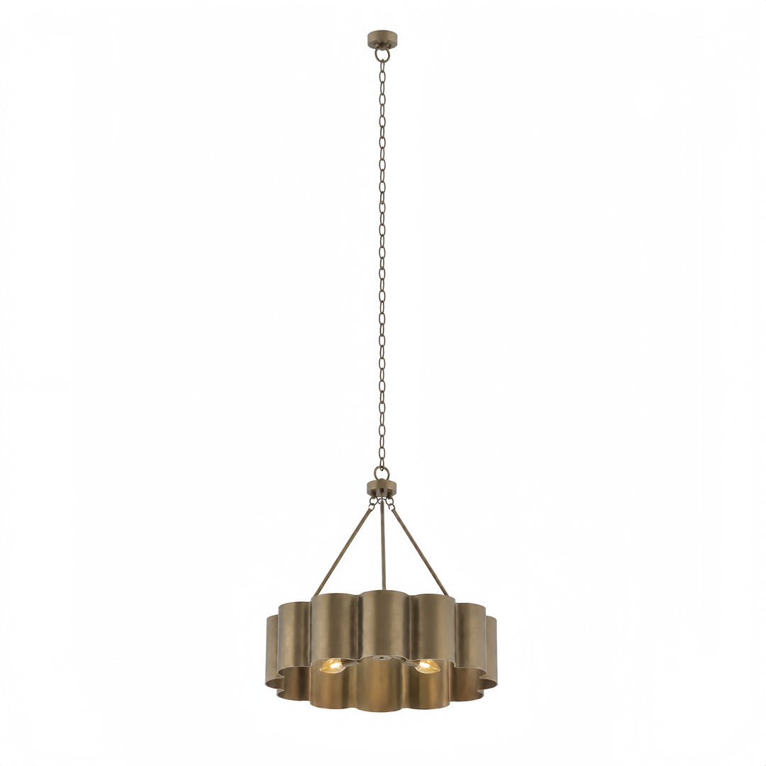 25" Modern Antique Bronze Drum Chandelier with Metal Shade for Dining Room & Bedroom #48013