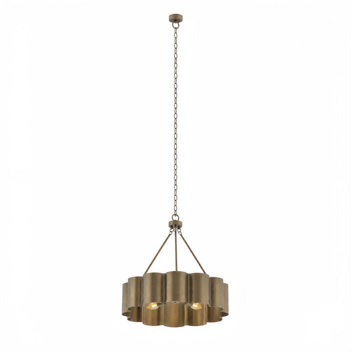 25" Modern Antique Bronze Drum Chandelier with Metal Shade for Dining Room & Bedroom #48013