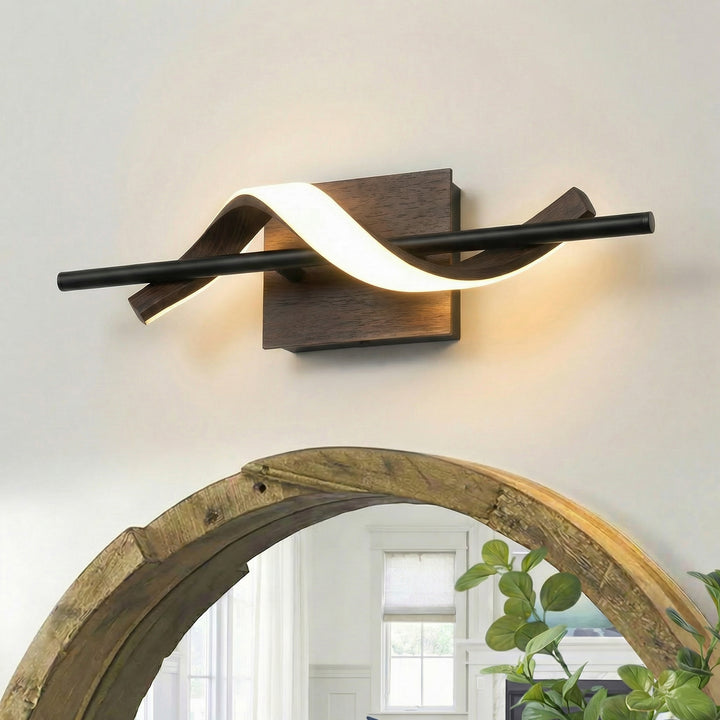 1 - Light 18"W Dimmable LED Brown Iron Vanity Light #MX21052