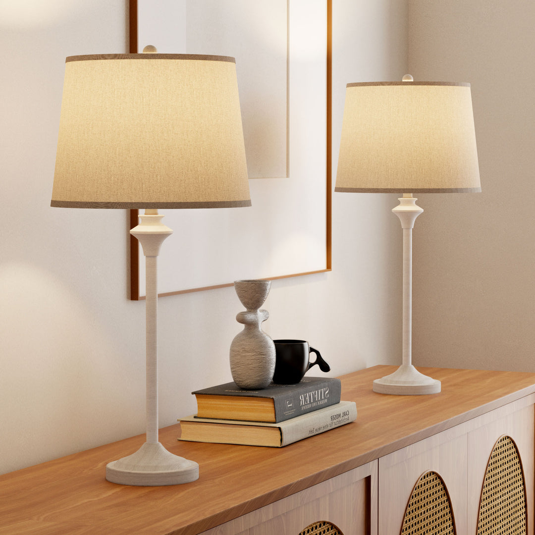 Maxax Metal Buffet Lamp with Oatmeal shade (Set of 2) #T13