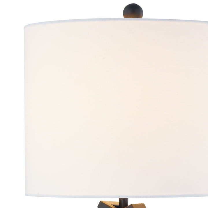 Contemporary Metal Table Lamps with Beige Shades (Pair) #T81